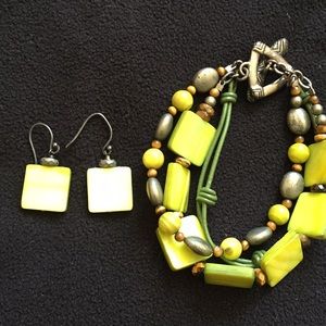 Matching bracelet and earrings